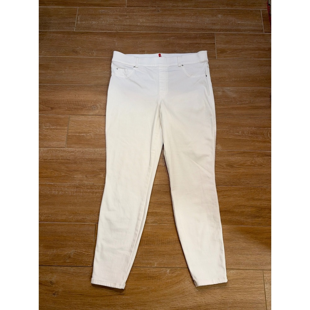 Spanx White Ankle Skinny Jeans High Rise Pull On Stretch Denim Pants XL